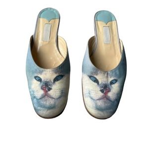 Jimmy Choo x Anya Hindmarch collab cross eyed cat with and fly flats size 40/9us